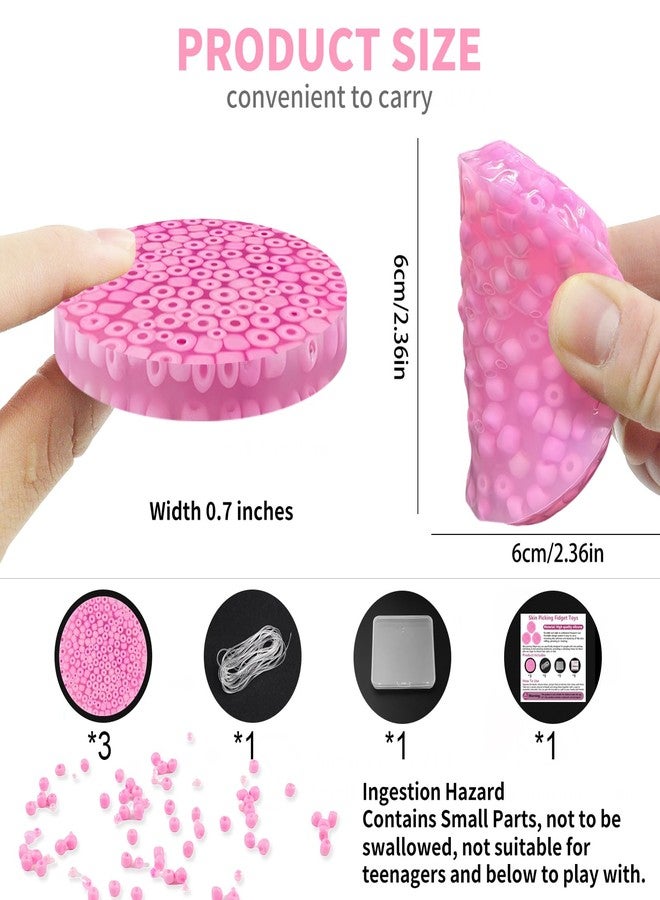 rytopt 3Pcs Skin Picking Fidget Toys, Picking Fidget Toy, Portable Fidget Toy Adult, Valentines, Christmas, Halloween, Party Favors, Prizes for Adult with Pink, Classroom Must Haves(6CM/2.93IN) - Image 2